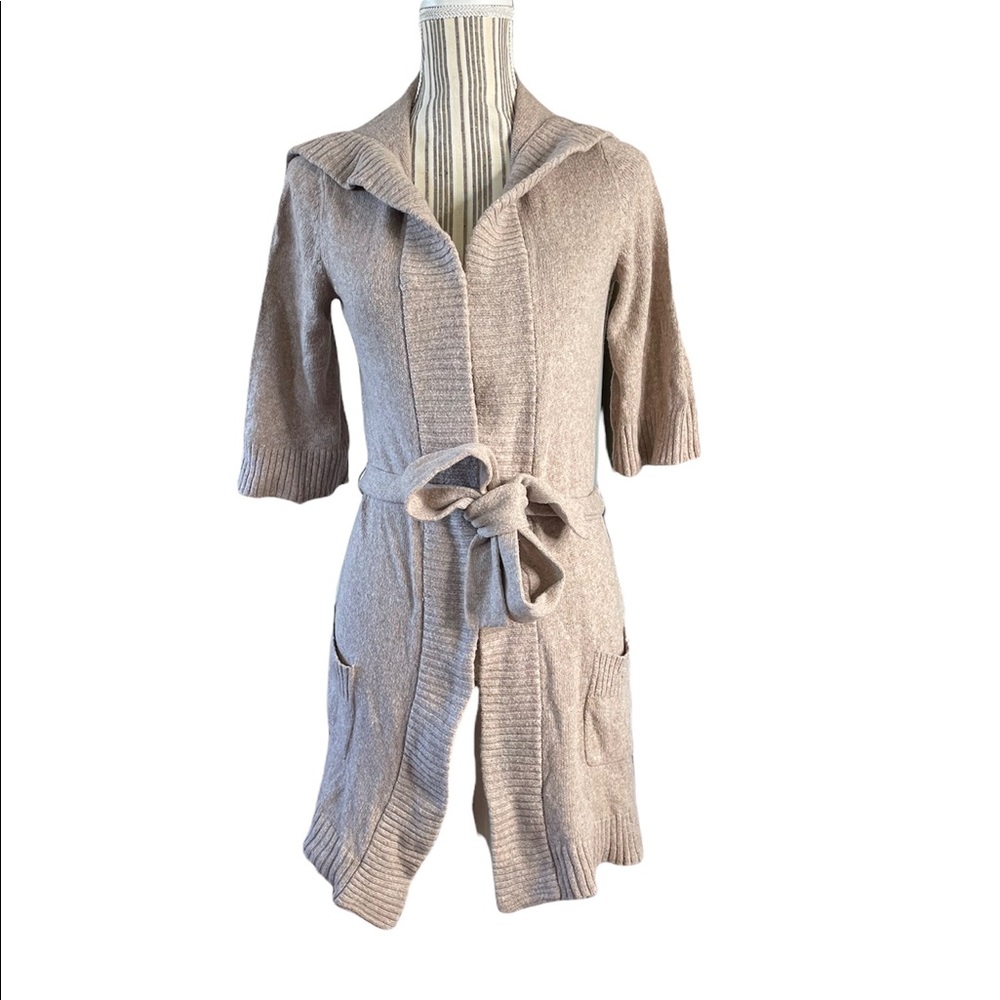BANANA REPUBLIC Hooded Draw String Waist Open Front Knit Cardigan XS